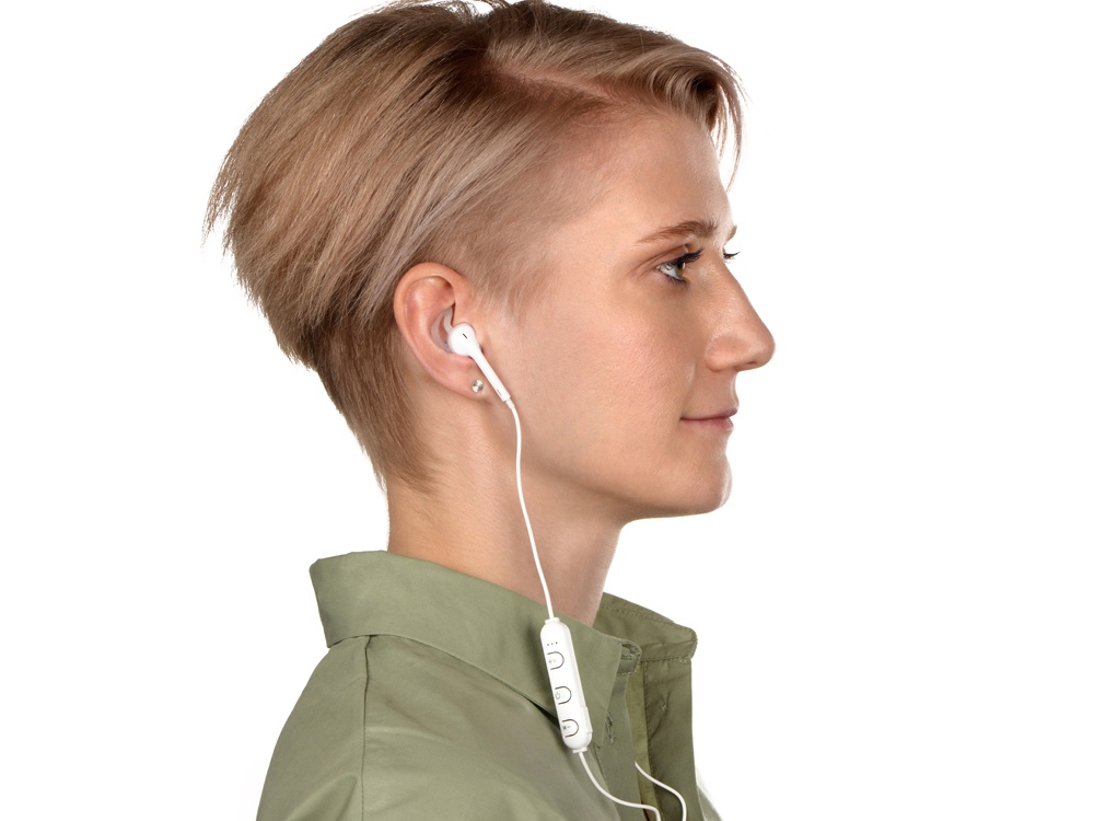 Беспроводные наушники Get Up с чехлом, белый-2