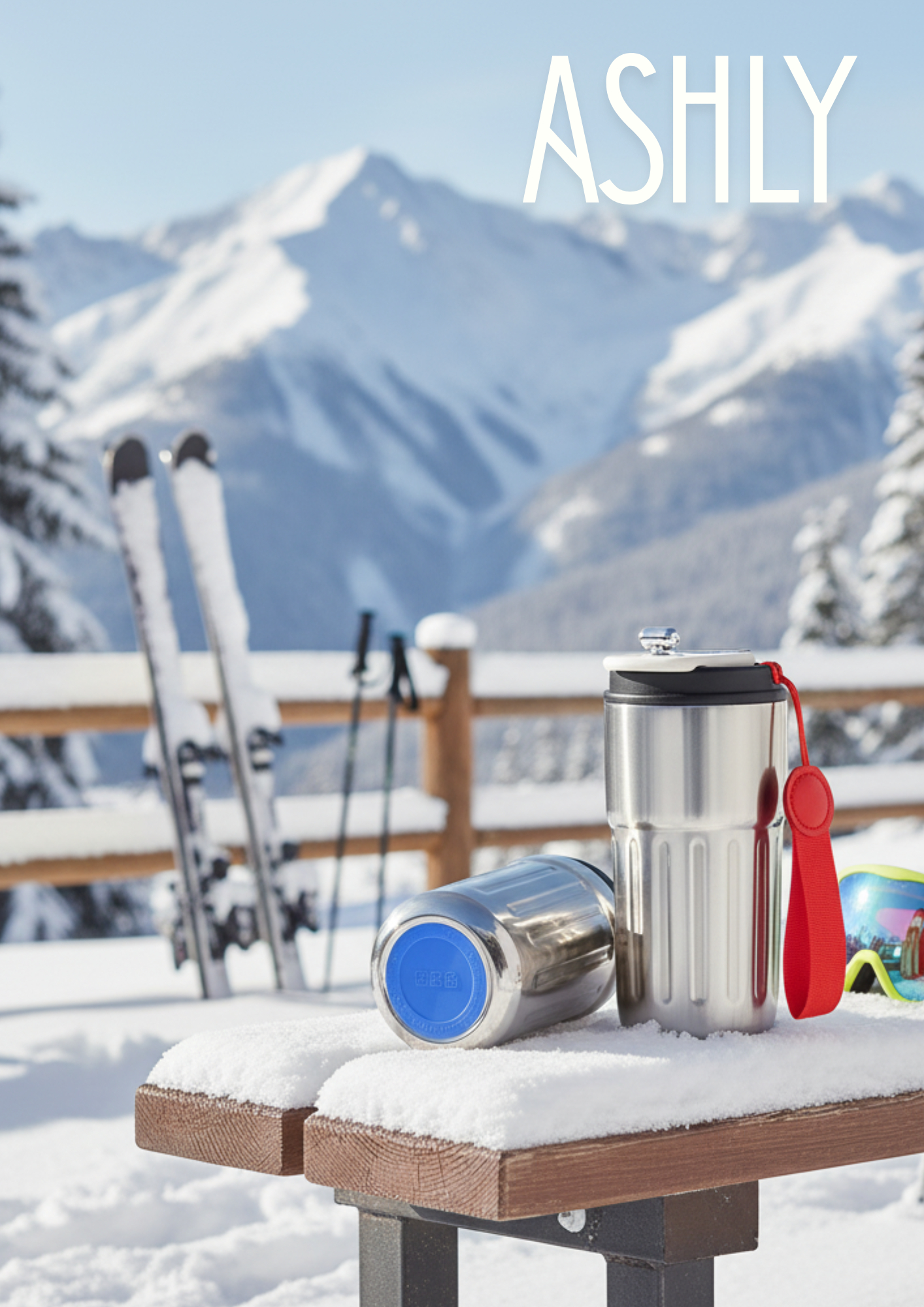 Термокружка Ashly To Go, Серебристый/красный/синий-1