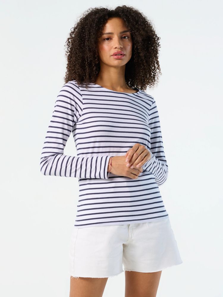 Футболка женская Marine Women, белая с темно-синим-2