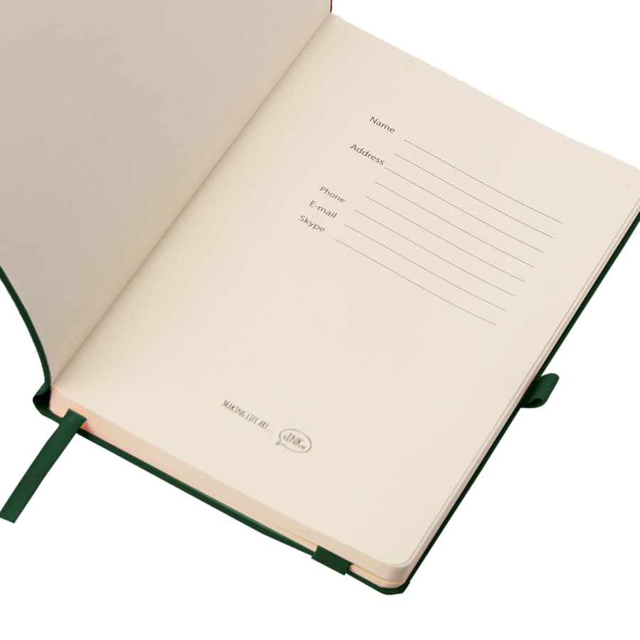 Бизнес-блокнот GRACY на резинке, формат А5, в линейку, зеленый-4