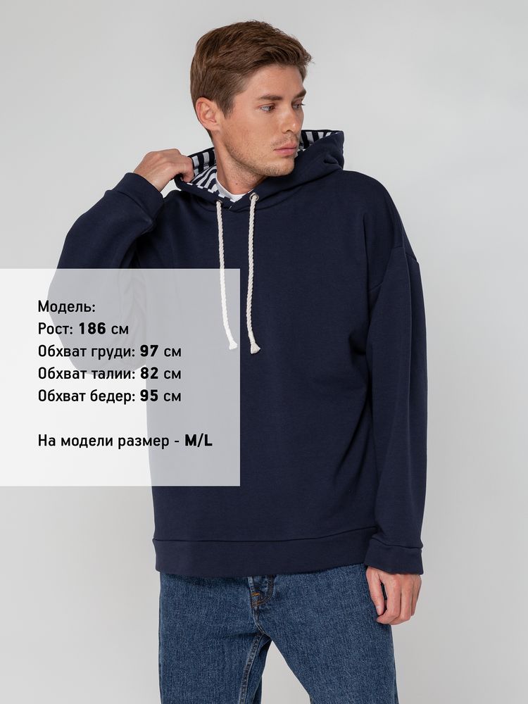 Худи унисекс оверсайз Seamark, темно-синее-3