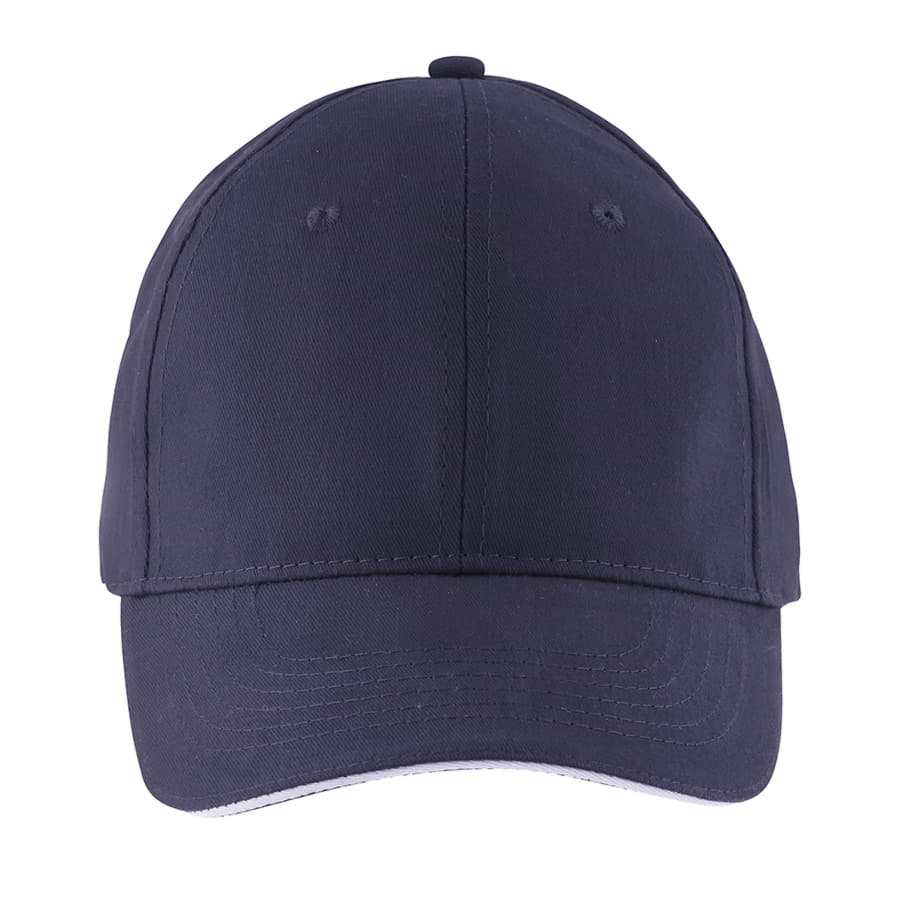 Бейсболка SOLAR, 6 клиньев, застежка на липучке, темно-синий, белый-2