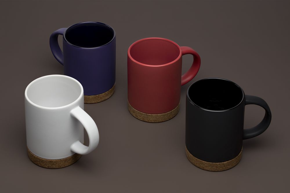 Кружка с пробковой подставкой Corky, красная-2