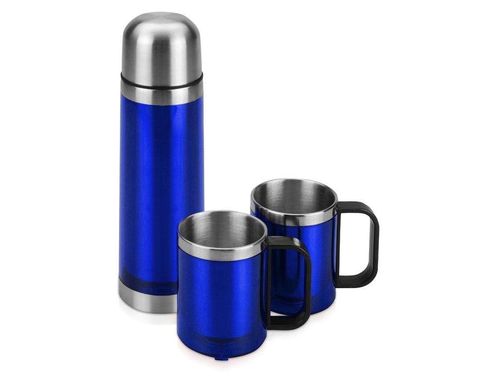 Набор Походный с чехлом: термос, 2 кружки, синий-1