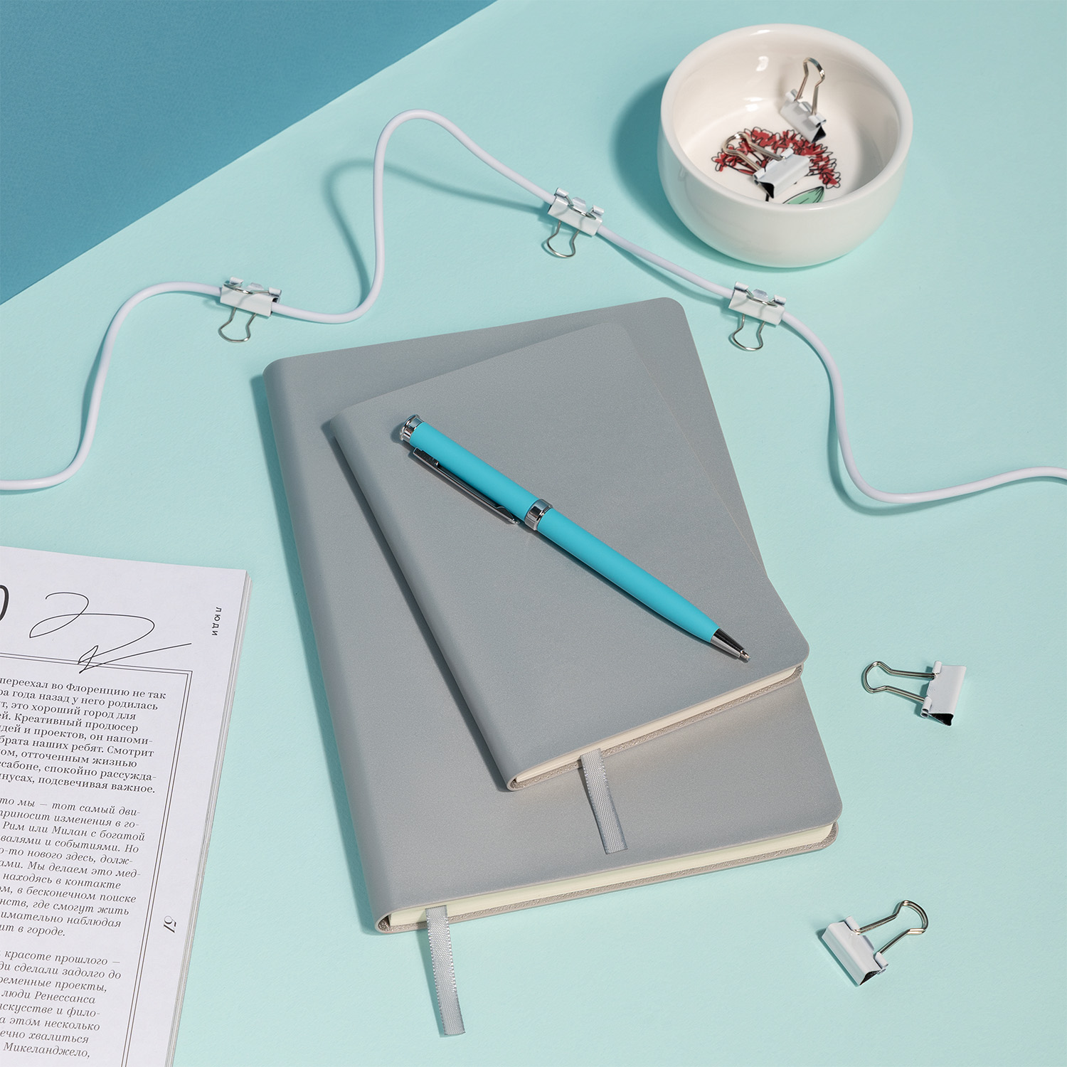 Ежедневник Spark mini A6 недатированный, серебряный-13