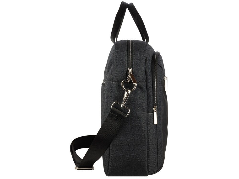 Портфель мужской BUGATTI Sera, антрацитовый, полиэстер, 40х11х34 см-3