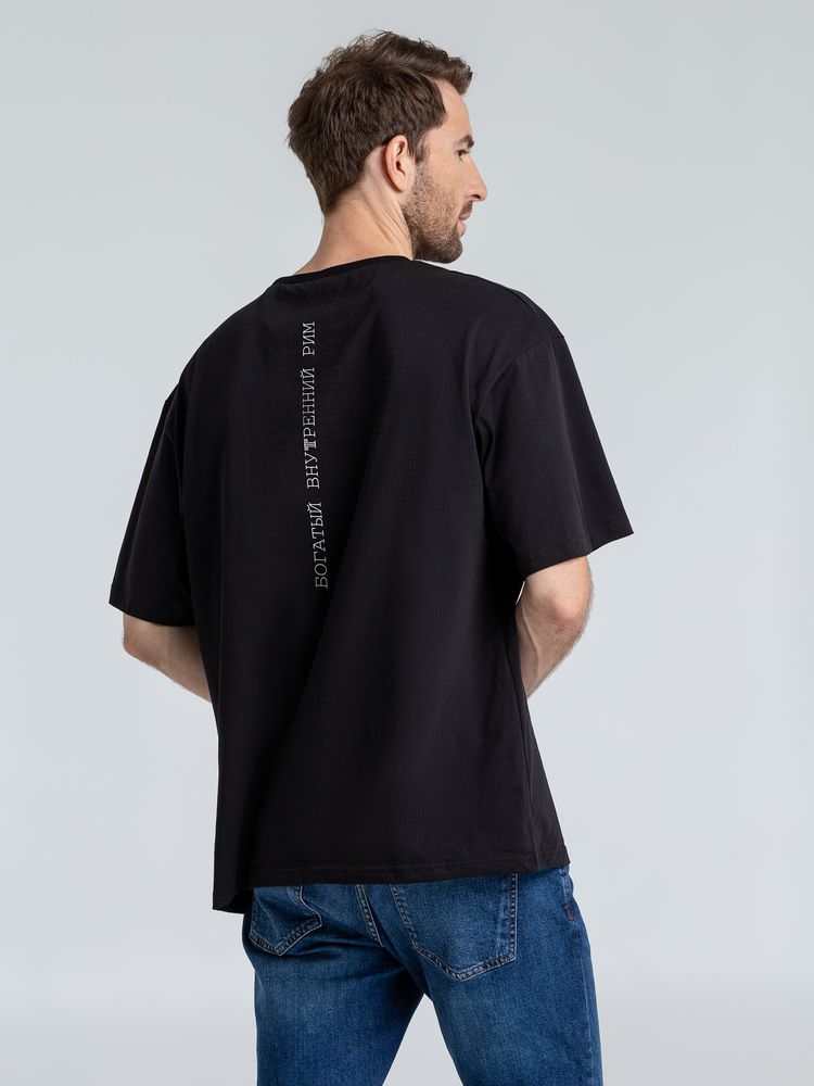 Футболка оверсайз «Внутренний Рим», черная-1