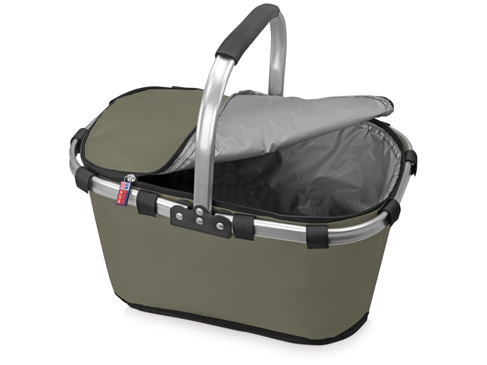 Изотермическая сумка-холодильник FROST складная с алюминиевой рамой, серый-2