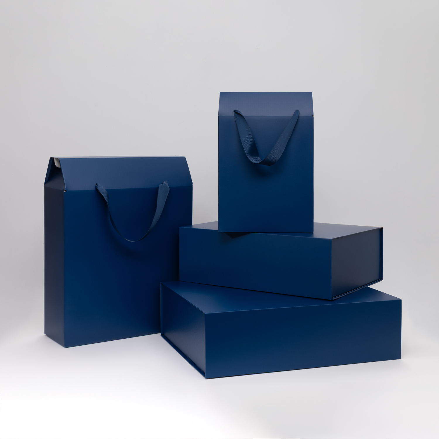 Подарочная коробка-пакет универсальная большая, синяя-5