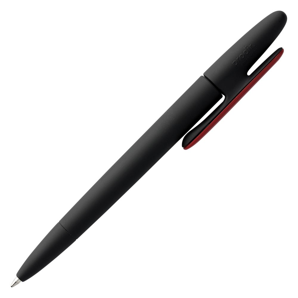 Ручка шариковая Prodir DS5 TRR-P Soft Touch, черная с красным-3