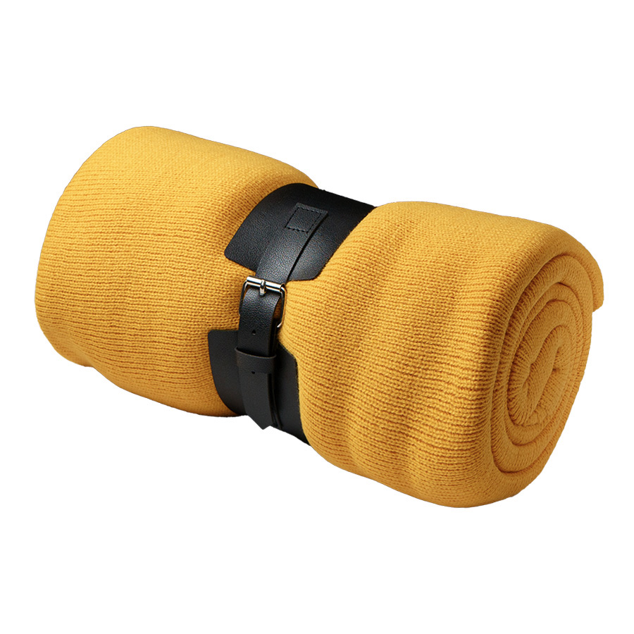 Плед  "Belt"; жёлтый; 130 х 180 см; 100% акрил, с поясом, желтый-1