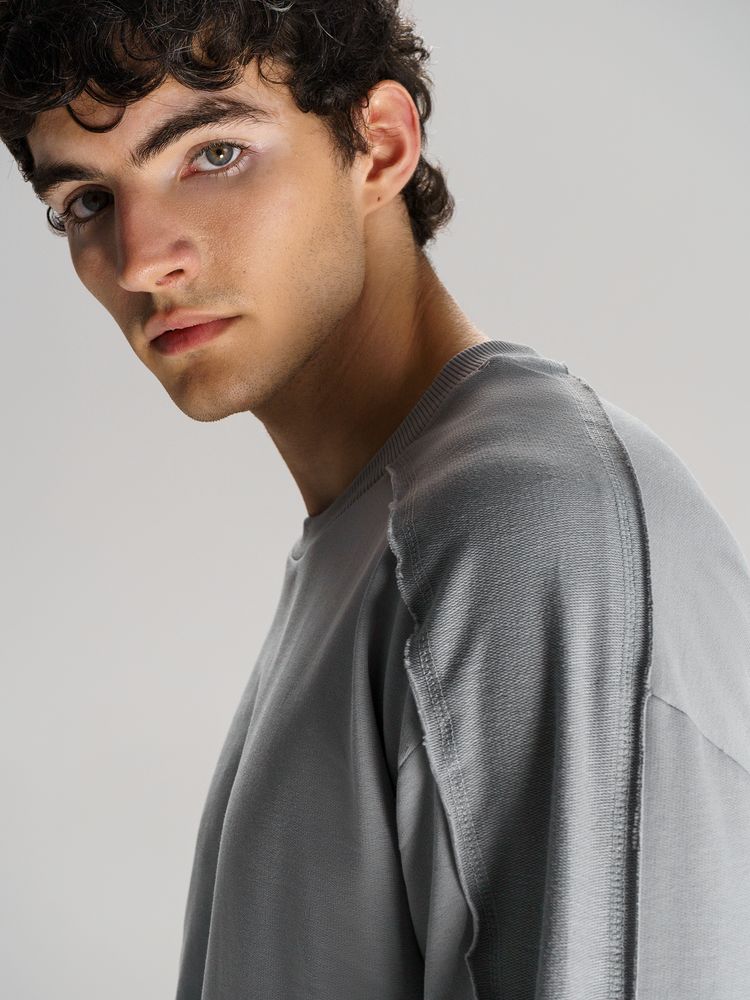 Свитшот унисекс Vozduh, светло-серый-4