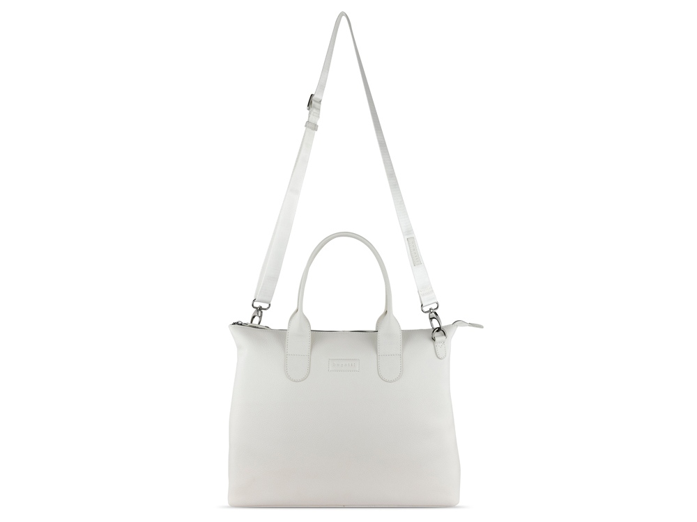 Сумка-шоппер BUGATTI ЭЛЬЗА | ELSA, белая, воловья кожа/полиэстер, 46х11х31,5 см-2