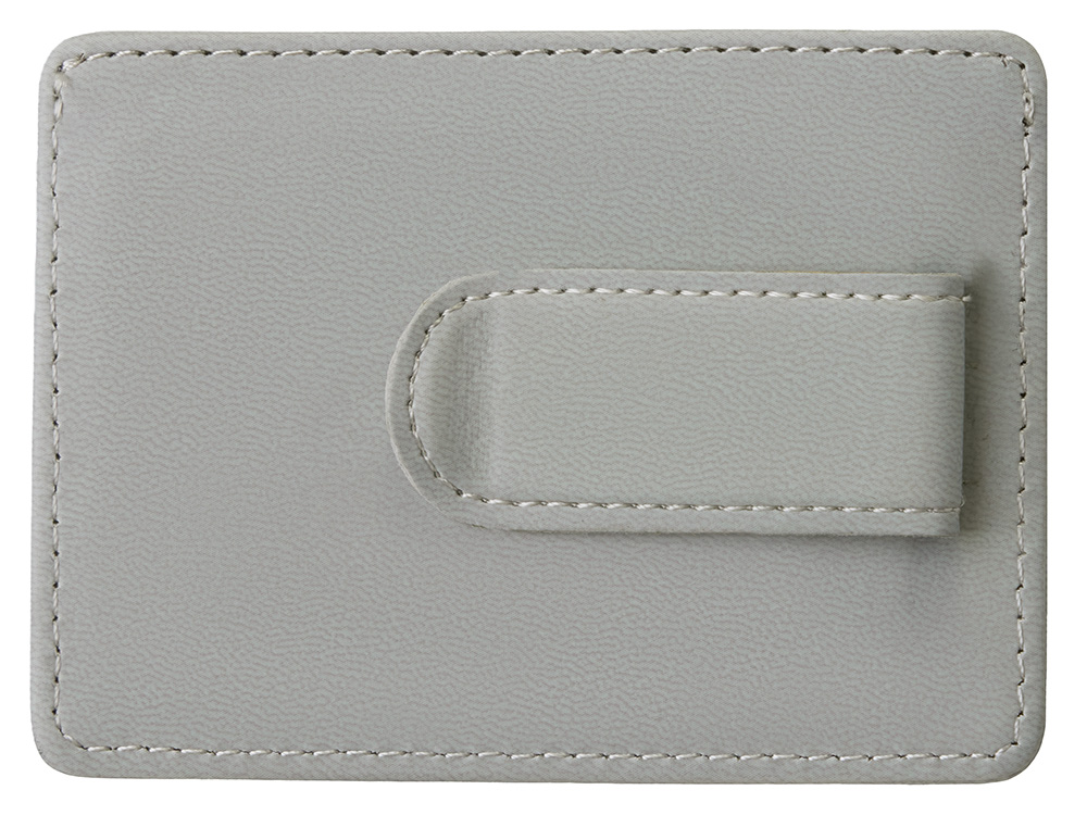Картхолдер для двух карт и наличных денег с зажимом Crave, светло-серый-2