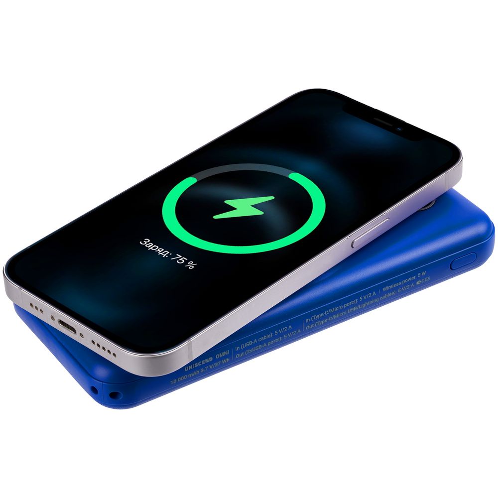 Внешний аккумулятор Omni Qi 10000 мАч, синий-4