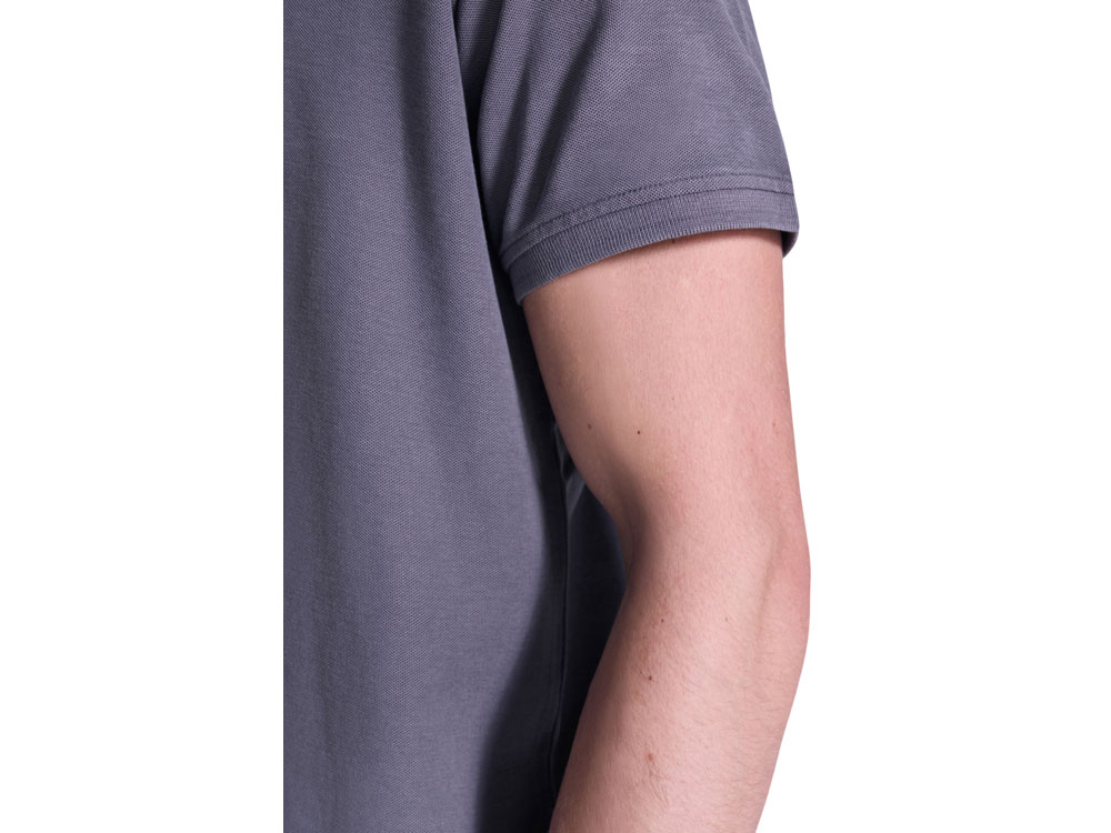 Рубашка поло Cobain унисекс, серо-голубой выстиранный-6