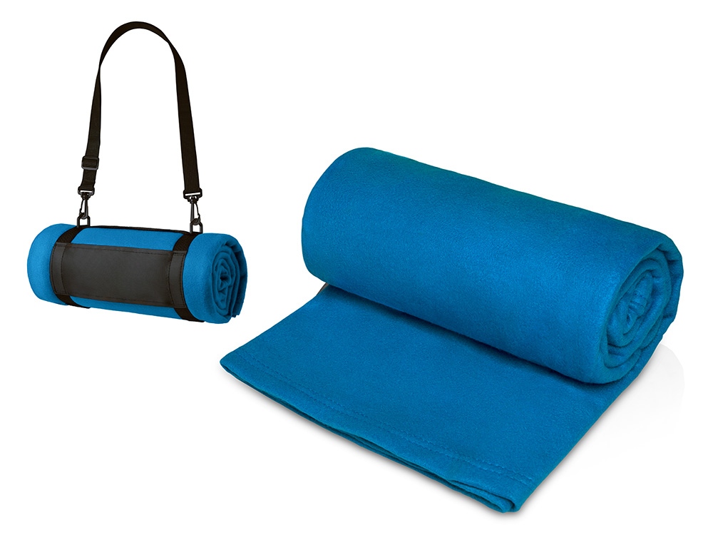 Плед Нежность с плечевым ремнем, синий-0