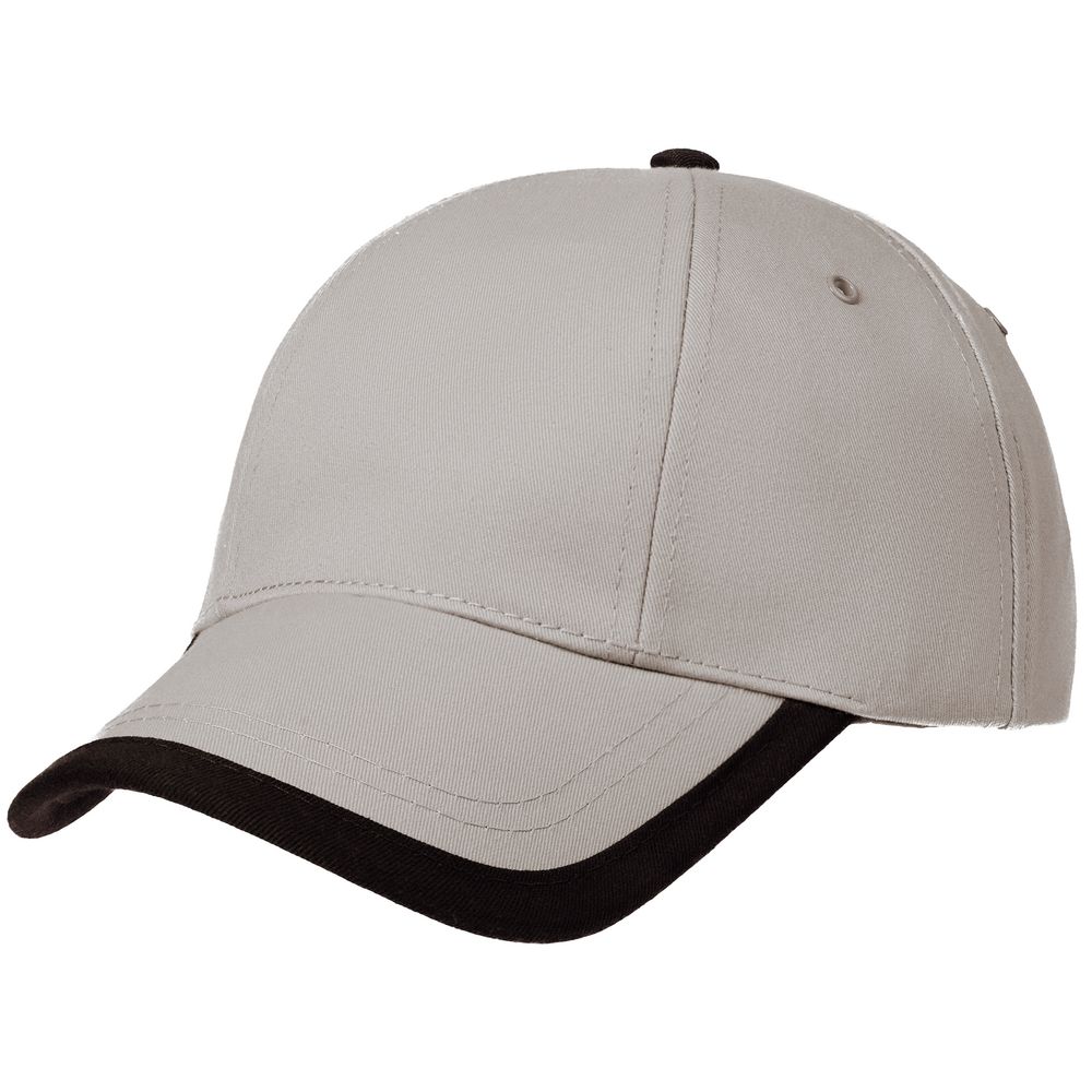 Бейсболка Honor, серая с черным кантом-1