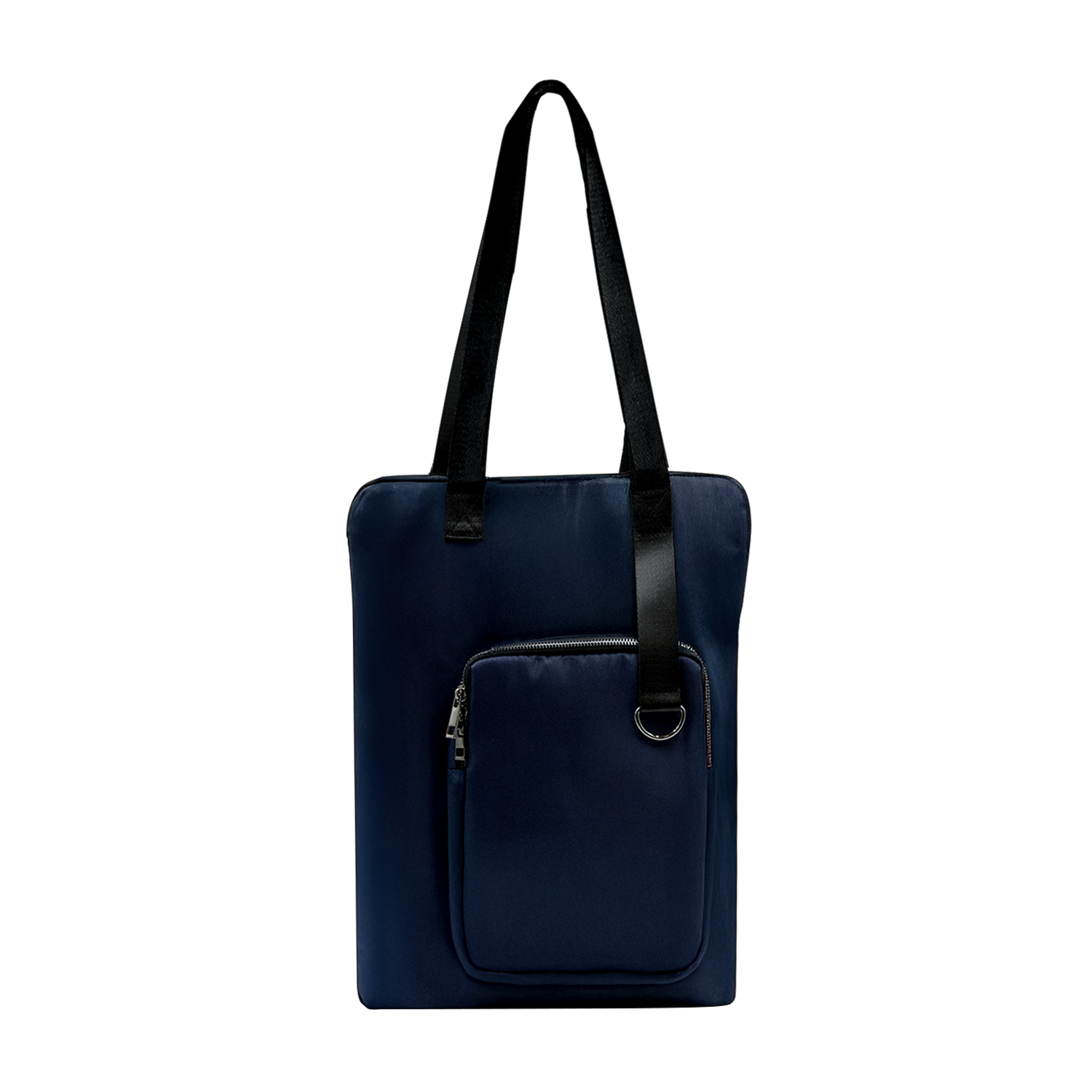 Шоппер Superbag Pocket, с внутренним креплением (карабин) и чехлом для мелочей (темно-синий с черным)-1