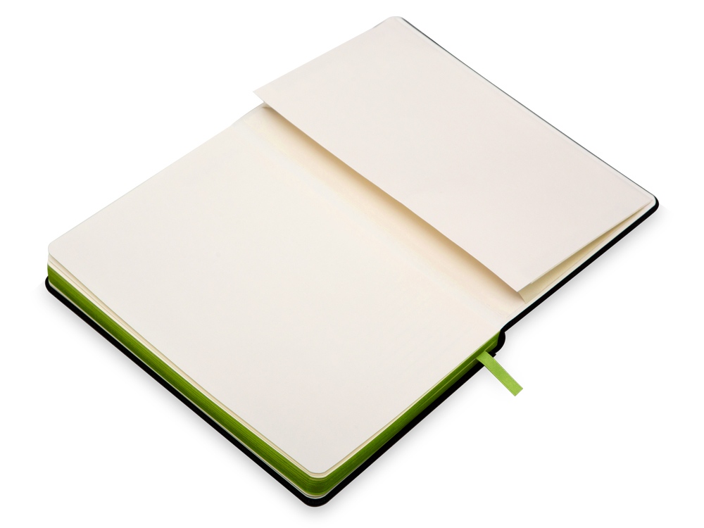 Бизнес блокнот Bossy с цветным срезом, твердая обложка, 128 листов, черный и зеленое яблоко-7