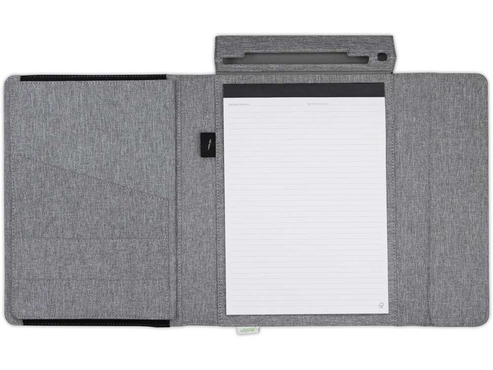 Портфолио А4 из RPET с отделением для ноутбука NotyFolio Eco, 20 л FSC бумаги, серый-4