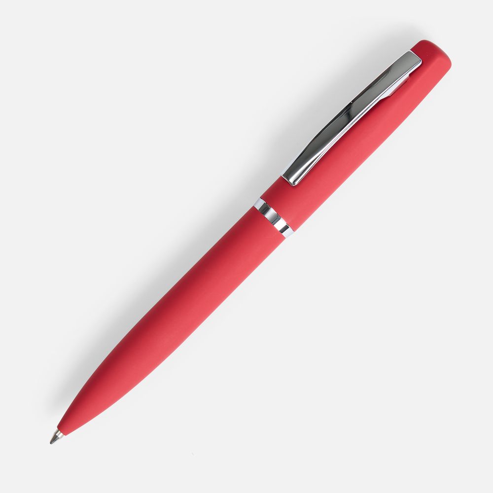 Ручка шариковая Bolt Soft Touch, красная-0