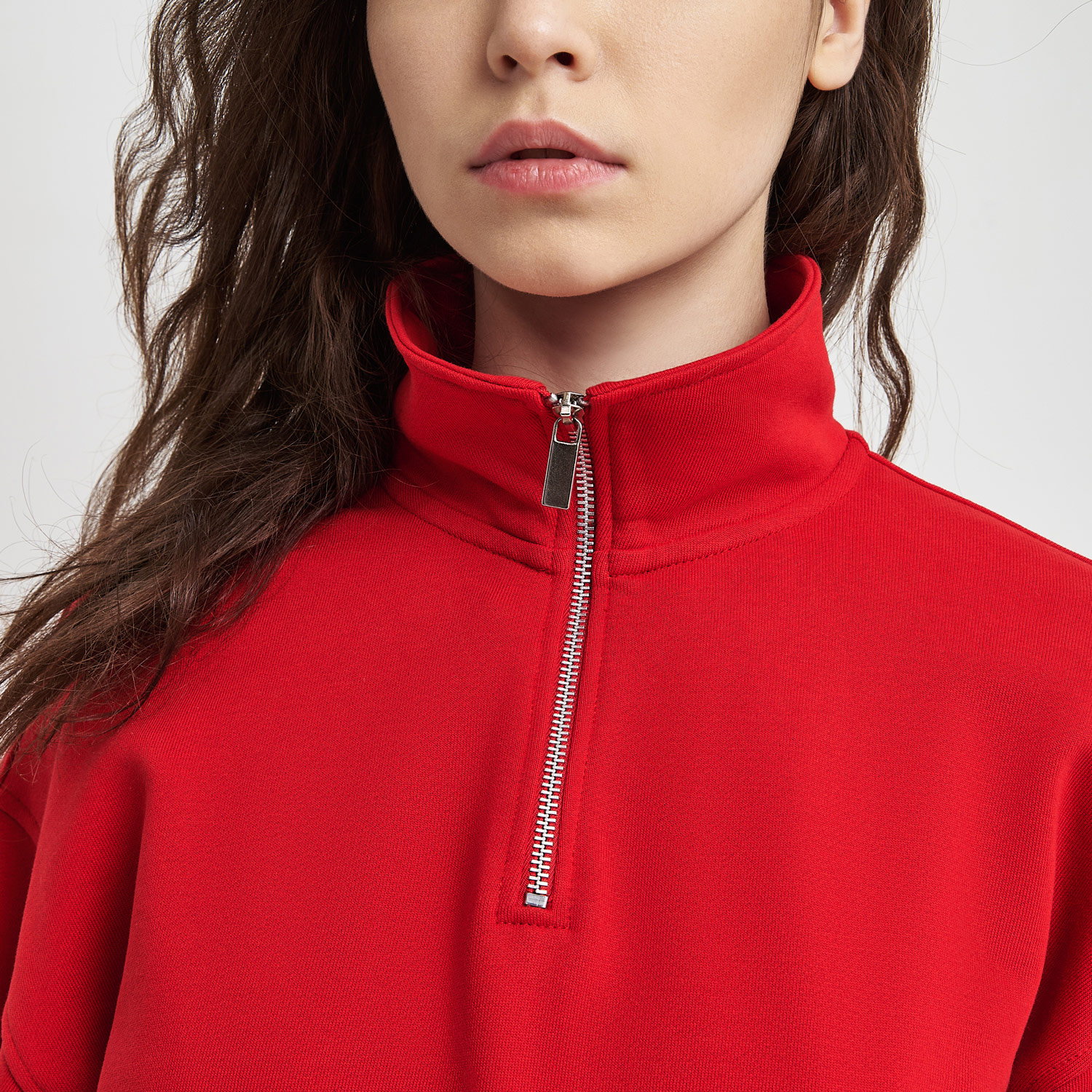 Толстовка на молнии унисекс FLOW, красная-10