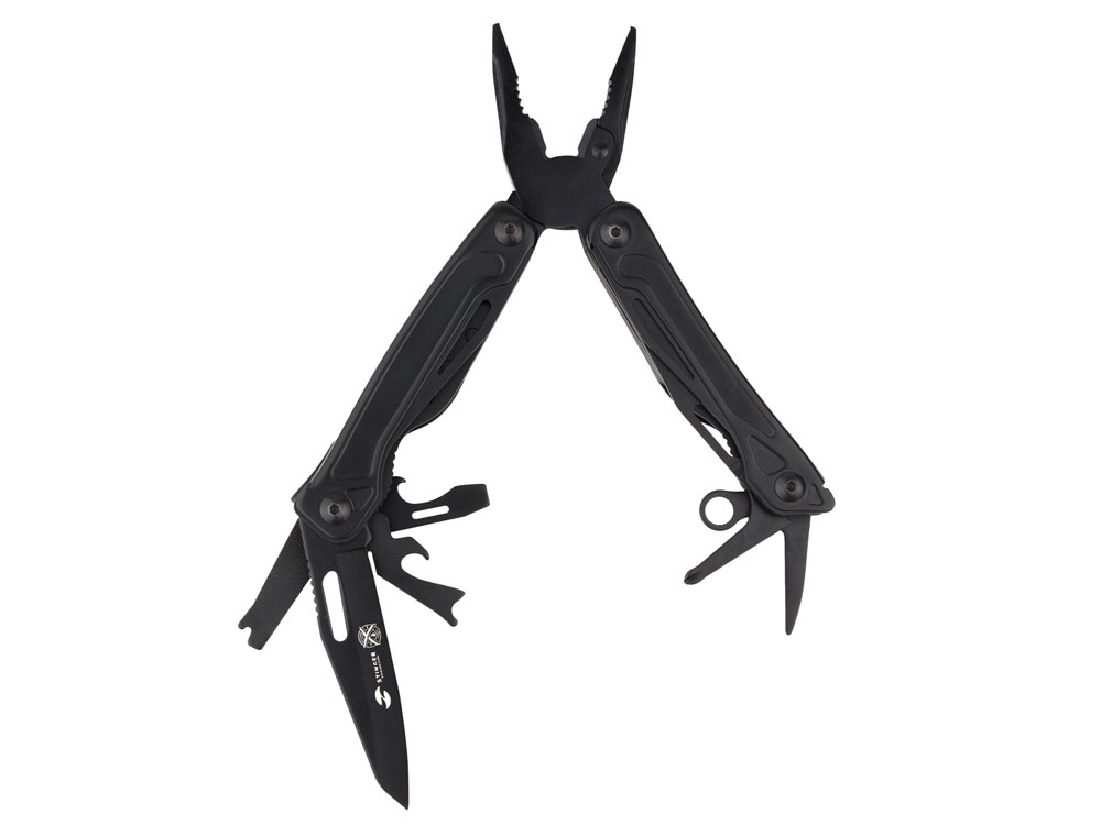 Мультитул Stinger, 100x40 мм, 11 функций, сталь, чёрный, в комплекте нейлоновый чехол-0