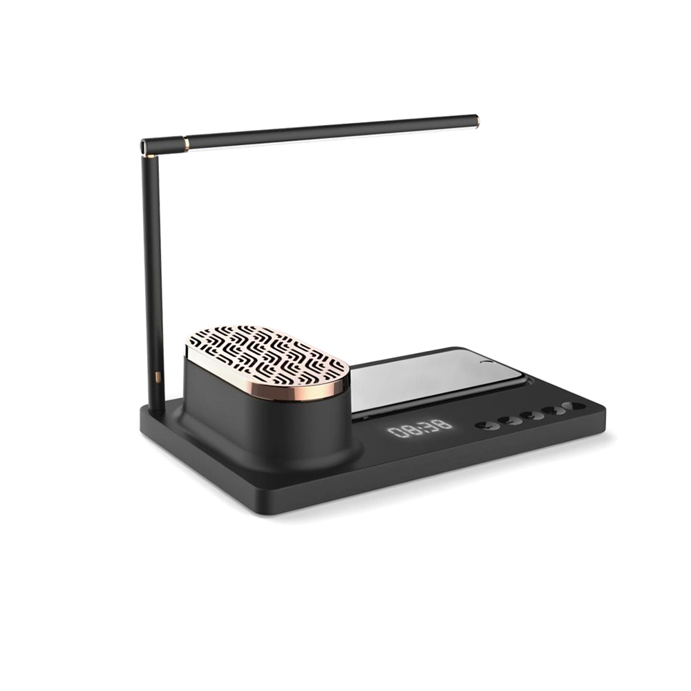 Интерьерная лампа c колонкой, Черный-1