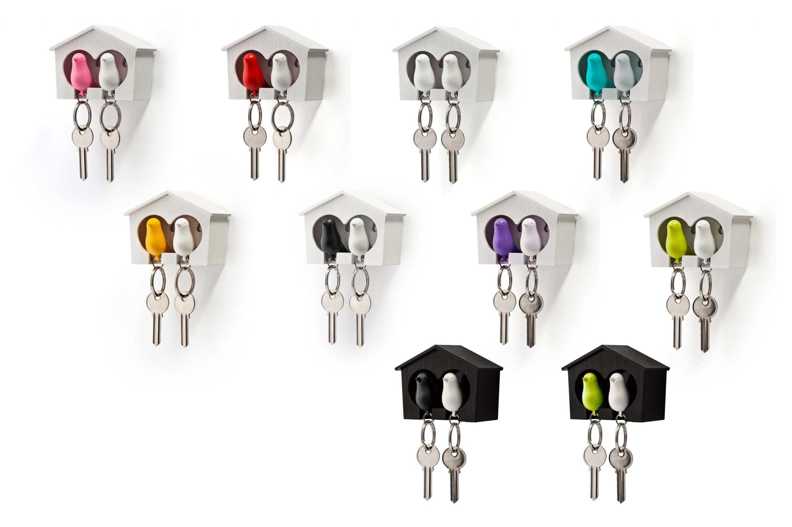 Держатель и брелок для ключей Duo Sparrow, Черно-Белый-1