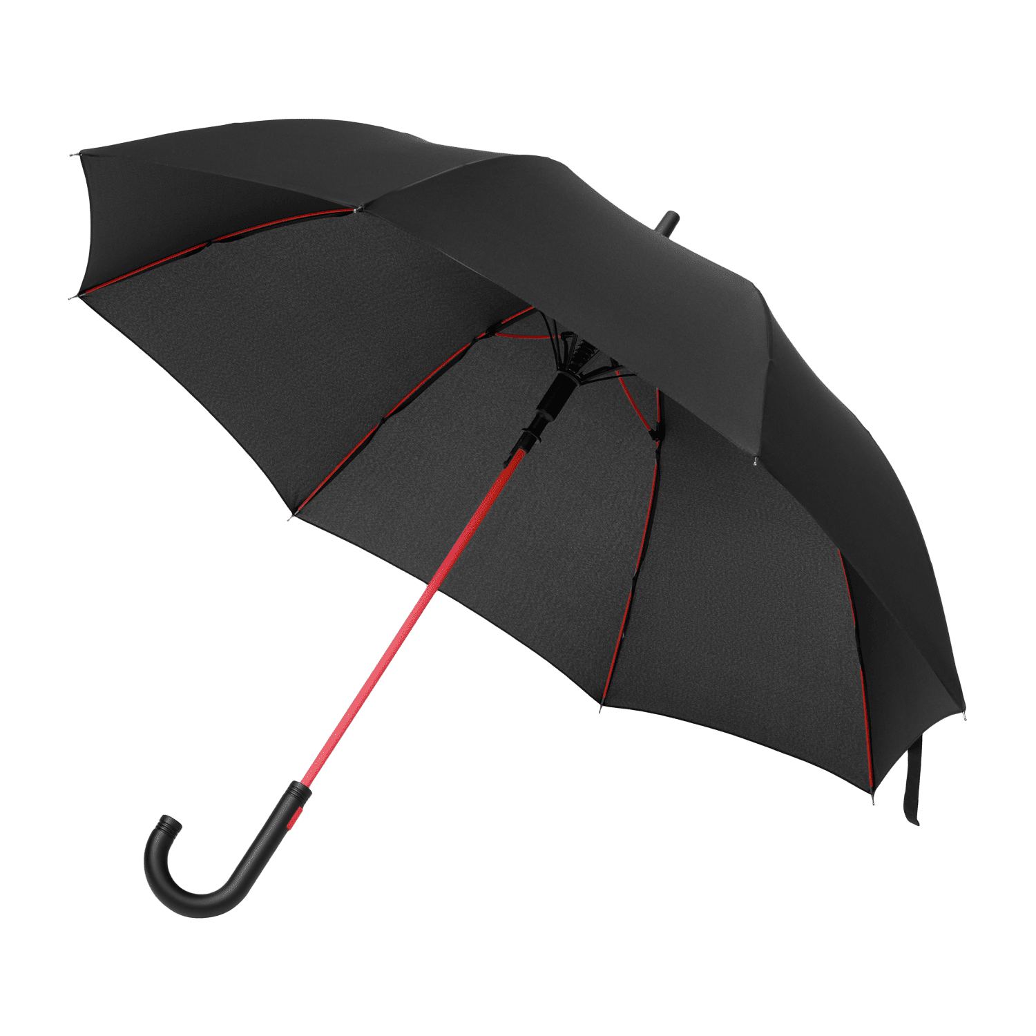Зонт-трость Квантум (Quantum), черный/красный-0