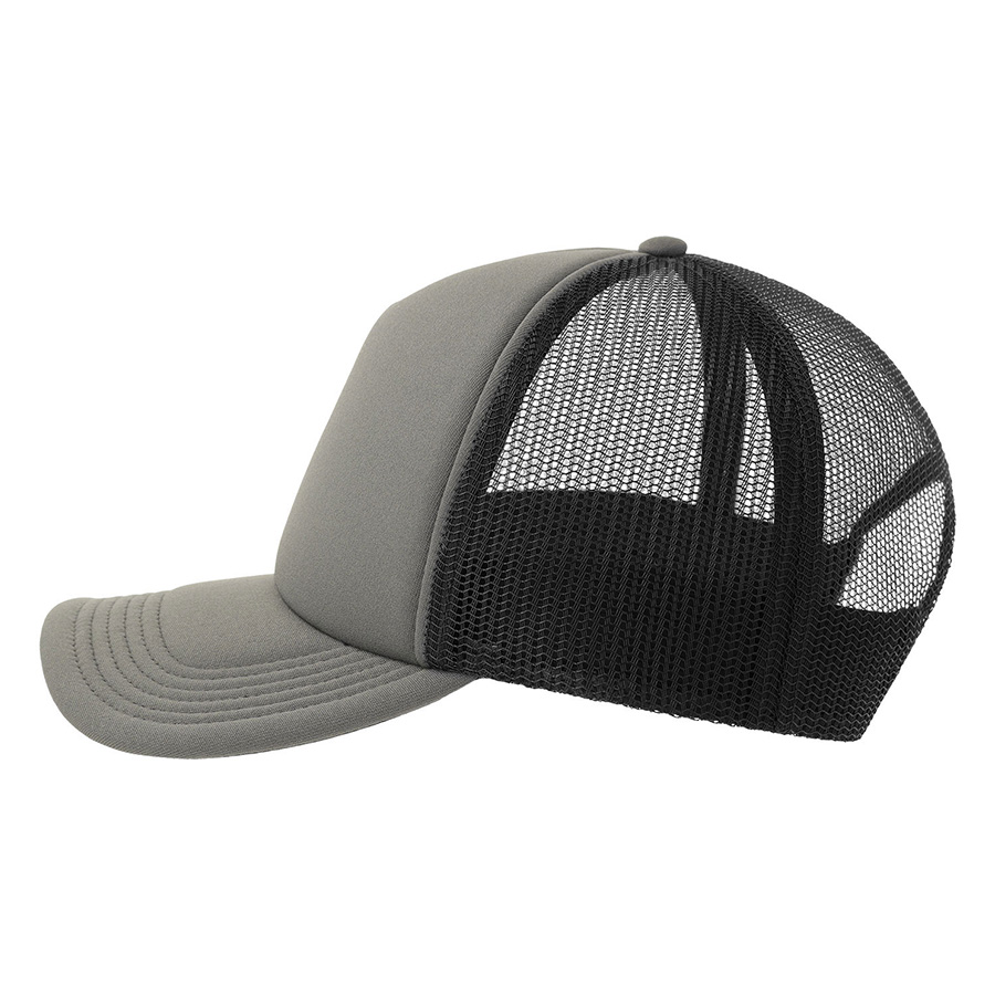 Бейсболка RAPPER-S, 5 клиньев, пластиковая застёжка, темно-серый, черный-6