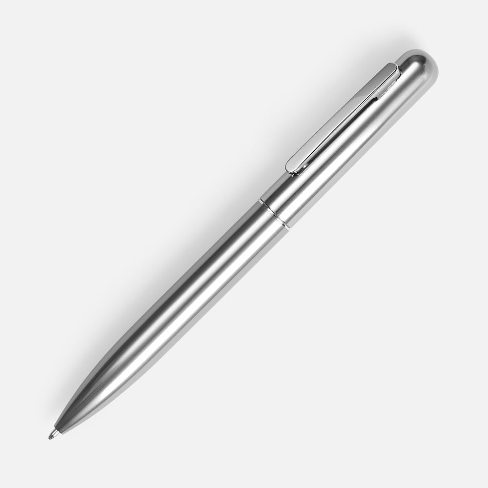 Ручка шариковая Scribo, серо-стальная-0