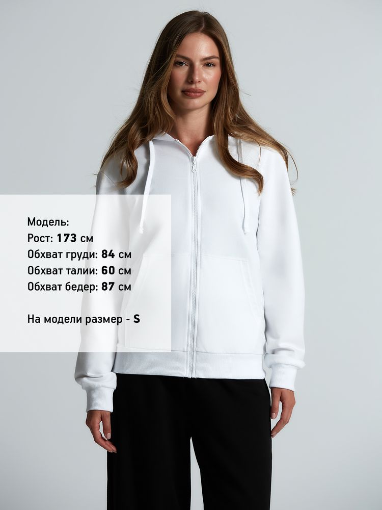 Толстовка на молнии с капюшоном Siverga 2.0, белая-7