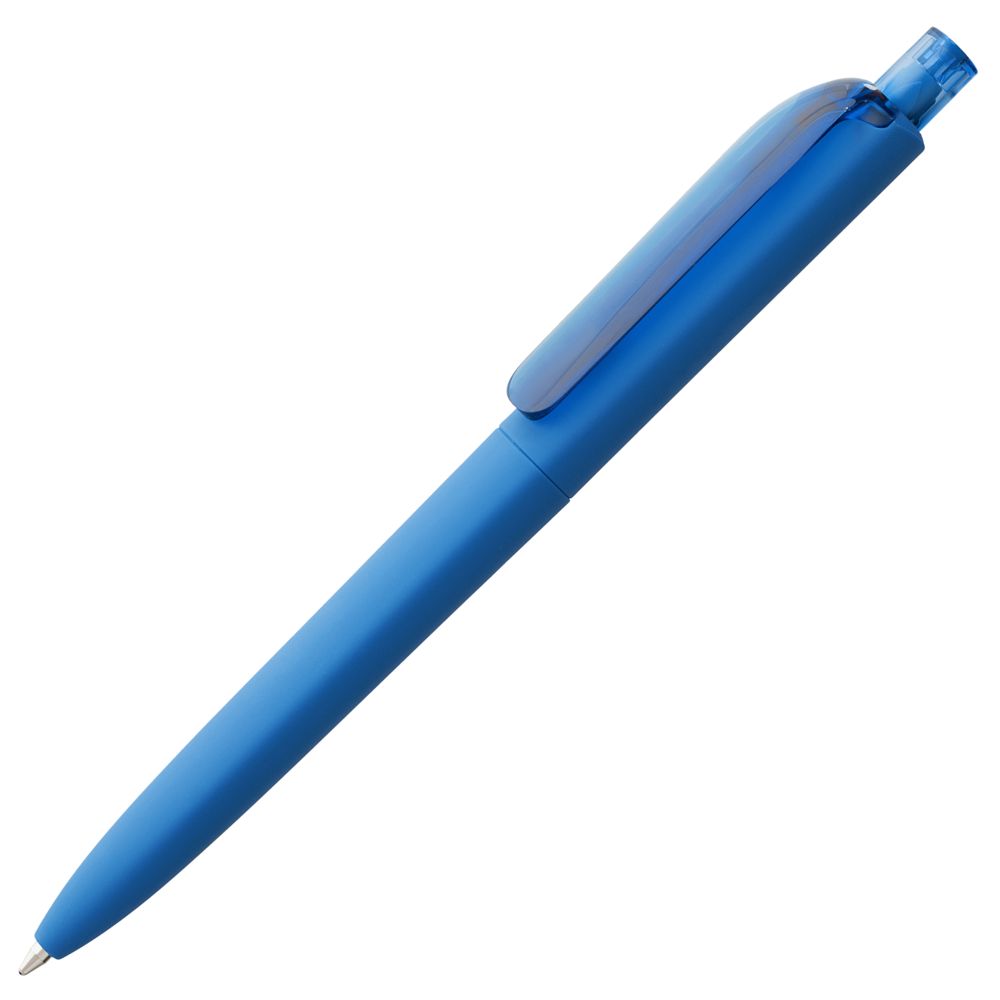 Ручка шариковая Prodir DS8 PRR-T Soft Touch, голубая-1