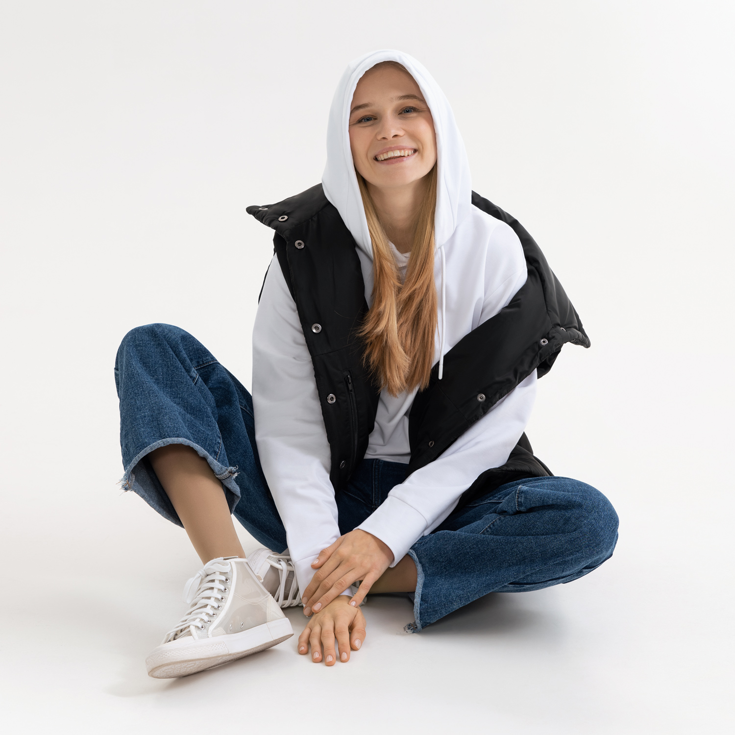 Худи с капюшоном, унисекс ALEX белый-7