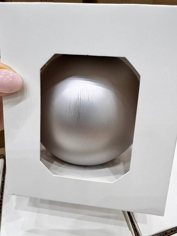 Оформительский шар Finery, 10 см, матовый серебристый-2