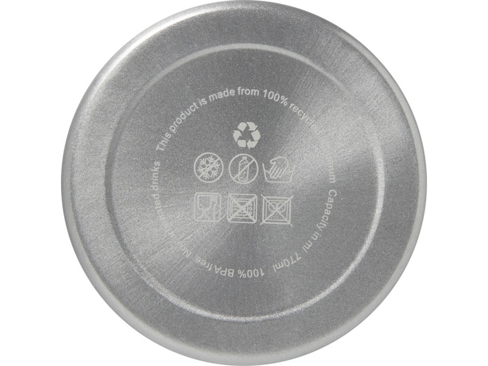 Бутылка для воды с карабином Oregon, объемом 770 мл, серебристый-3