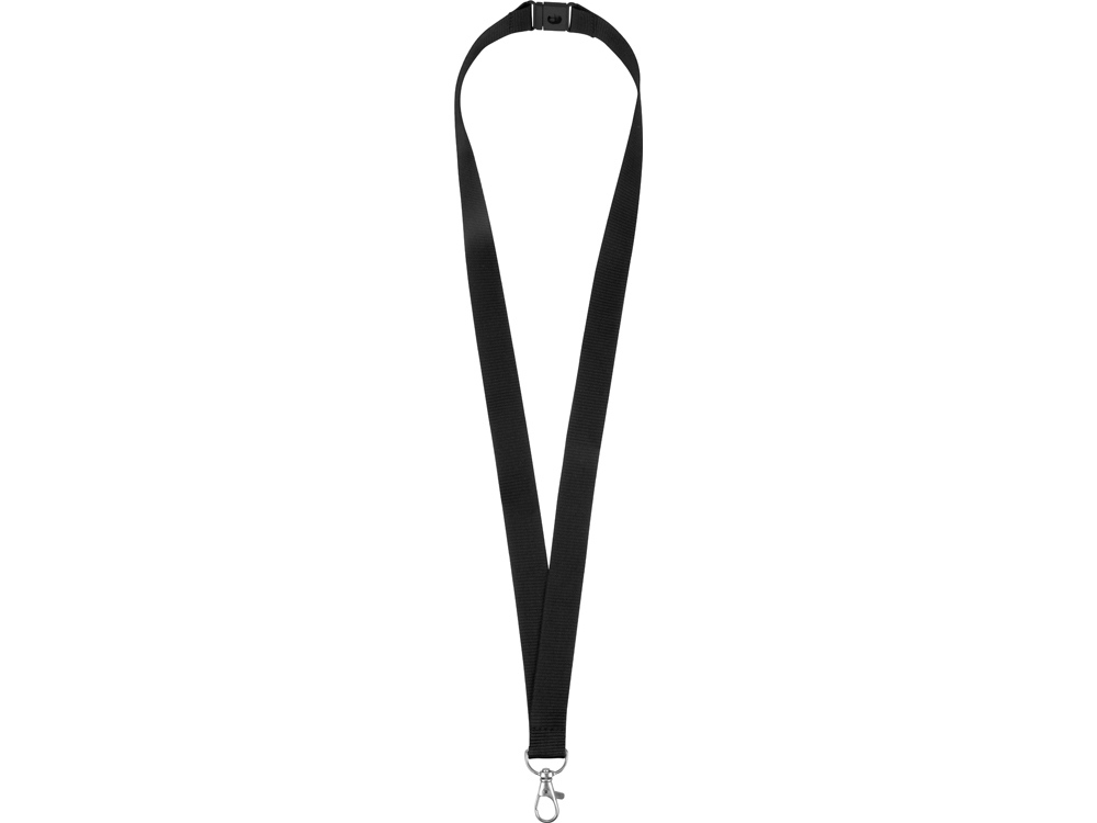 Ланьярд с карабином и замком безопасного разрыва, черный-0