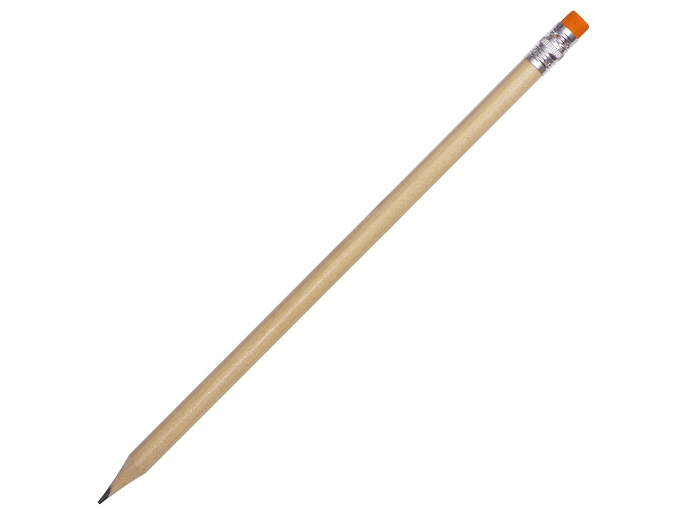 Карандаш с цветным ластиком Arriva, натуральный/оранжевый-0
