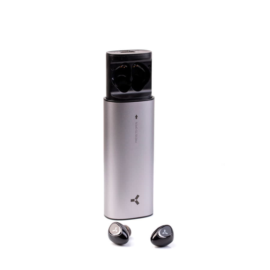 Беспроводные наушники с пауэрбанком 5000 мАч ACCESSTYLE TANGERINE TWS, серебристый, серебристый-5