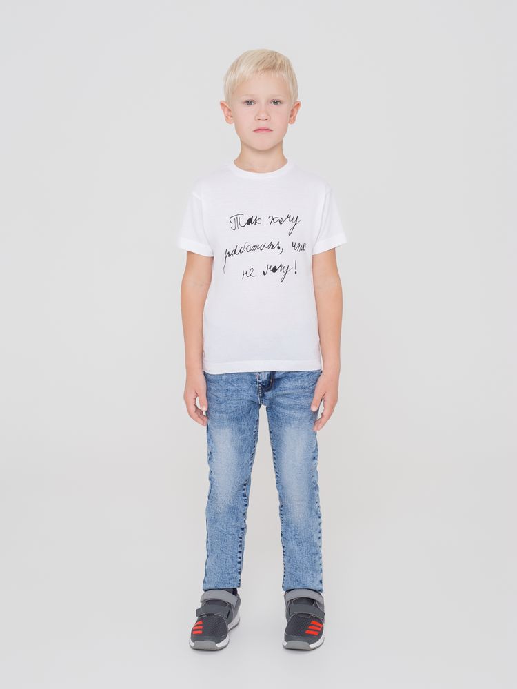 Футболка детская «Так хочу работать», белая-3