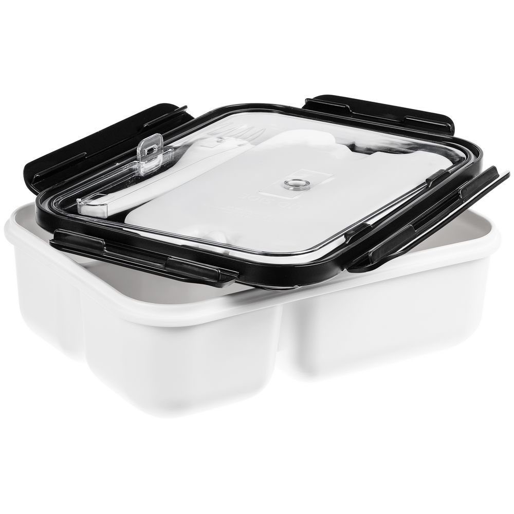 Ланчбокс Cibus с аккумулятором холода, белый с черным-1