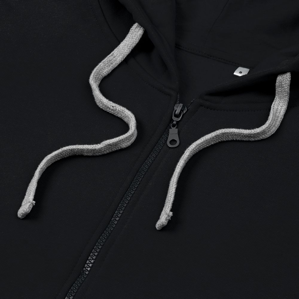 Толстовка на молнии с капюшоном Unit Siverga Heavy, черная-3