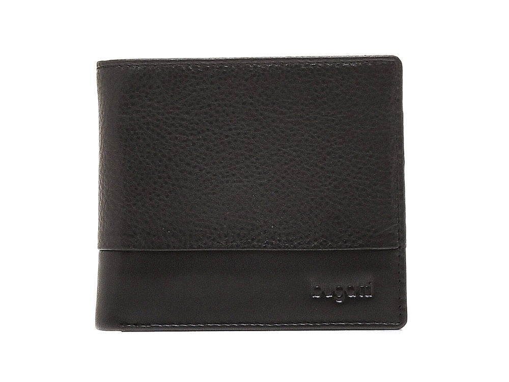 Портмоне BUGATTI АТЛАНТА | ATLANTA, чёрное, натуральная воловья кожа, 10,5х1х9 см-1