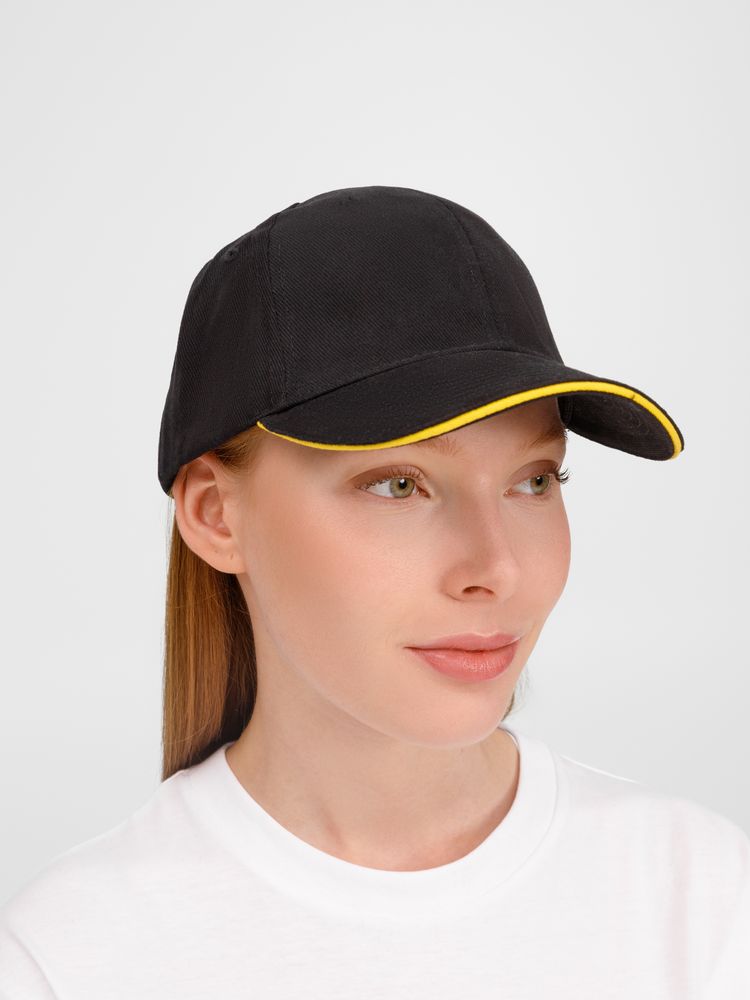 Бейсболка Buffalo, черная с желтым-3