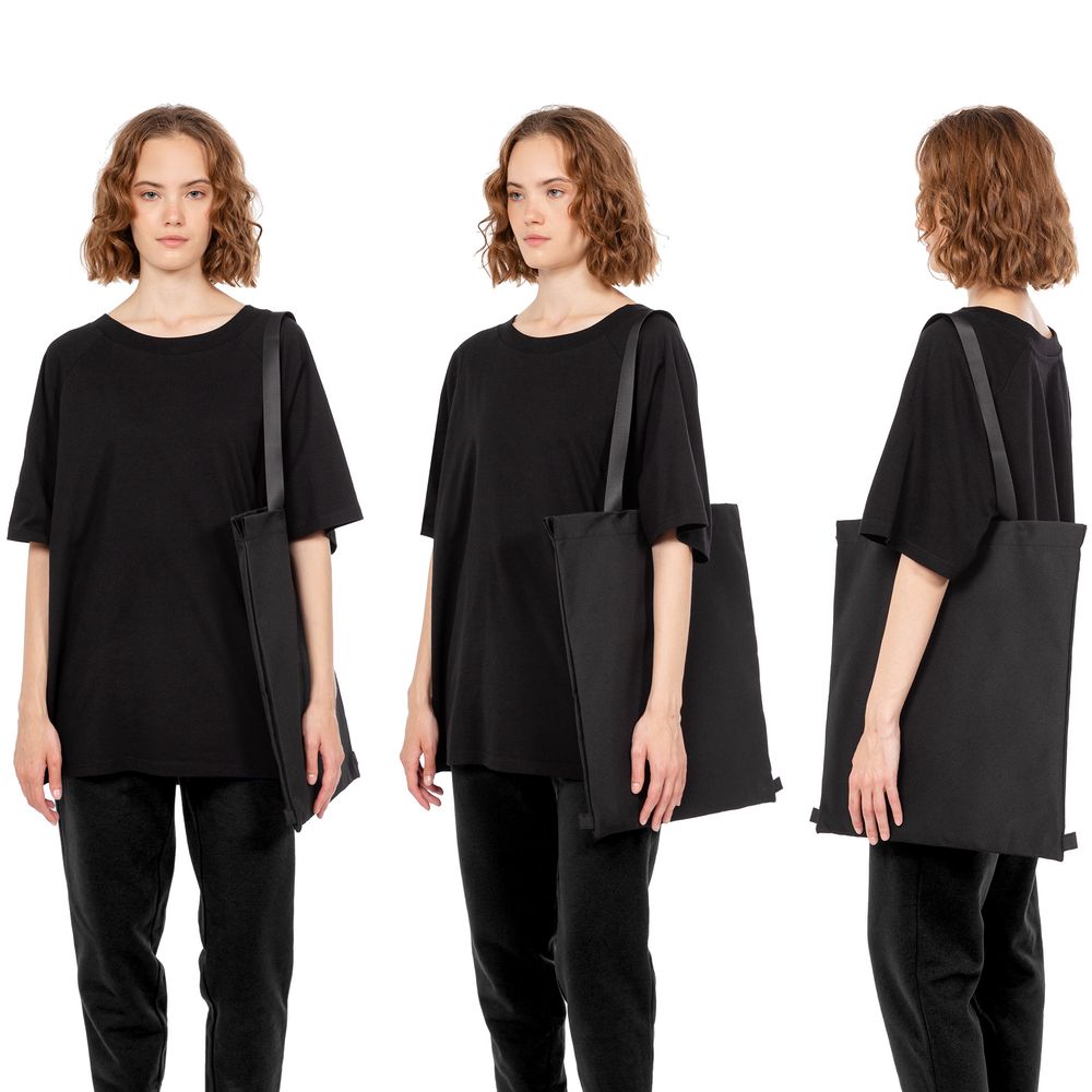 Шопер B3, черный с черными ручками-2