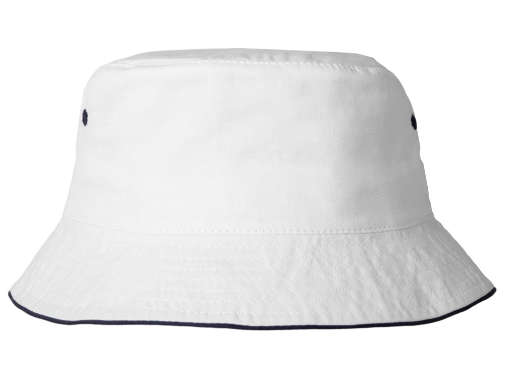 Панама с контрастной окантовкой , белый/темно-синий-4