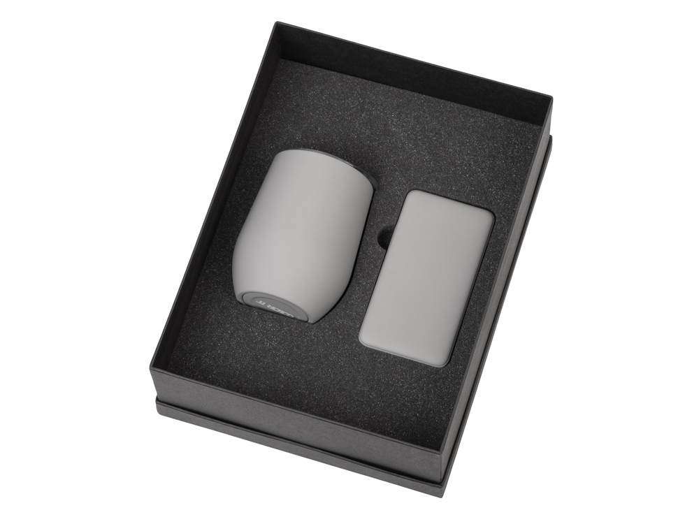 Подарочный набор с термокружкой и повербанком С1, 5000 mAh, серый-1