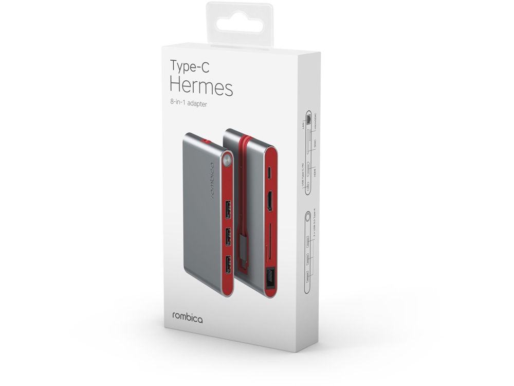 Хаб USB Rombica Type-C Hermes Red-4